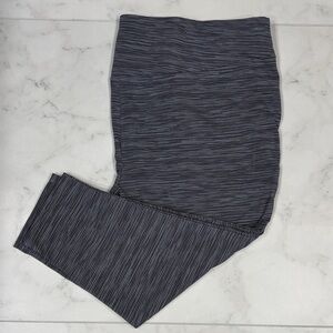 Charcoal Cotton & Spandex Striped Heathered Comfy Soft 22” Capri Leggings Sz 4X